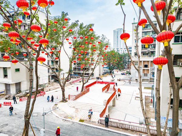 民主村片區(qū)街心花園新形象。九龍城市更新公司供圖