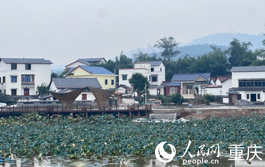 “雙昌”合作園區(qū)內(nèi)統(tǒng)一風(fēng)格的房屋。人民網(wǎng)記者 胡虹攝